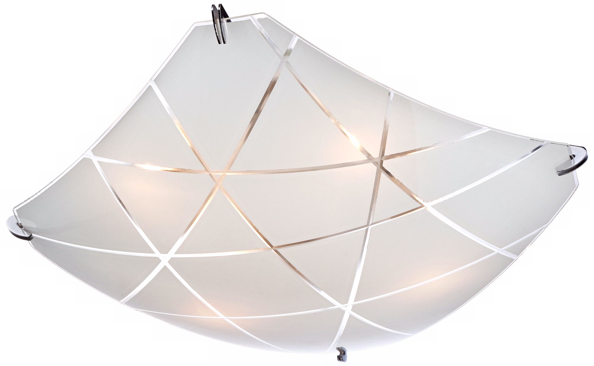 Image 5 Possini Euro Lattice 16 1/2" Chrome and Frosted Glass Ceiling Light more views