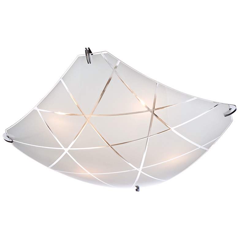 Image 5 Possini Euro Lattice 16 1/2 inch Chrome and Frosted Glass Ceiling Light more views