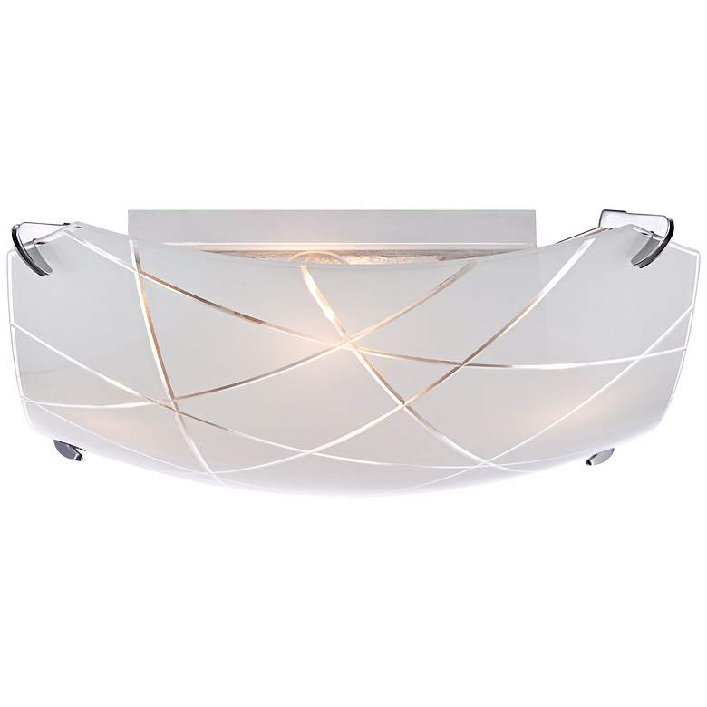 Image 6 Possini Euro Lattice 16 1/2" Chrome and Frosted Glass Ceiling Light more views
