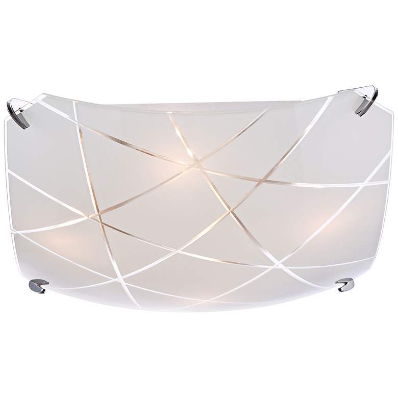 Image 7 Possini Euro Lattice 16 1/2" Chrome and Frosted Glass Ceiling Light more views