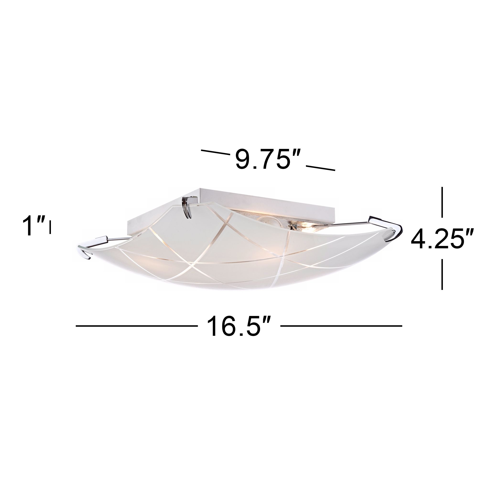 Possini Euro Lattice 16 1/2" Chrome and Frosted Glass Ceiling Light in scene