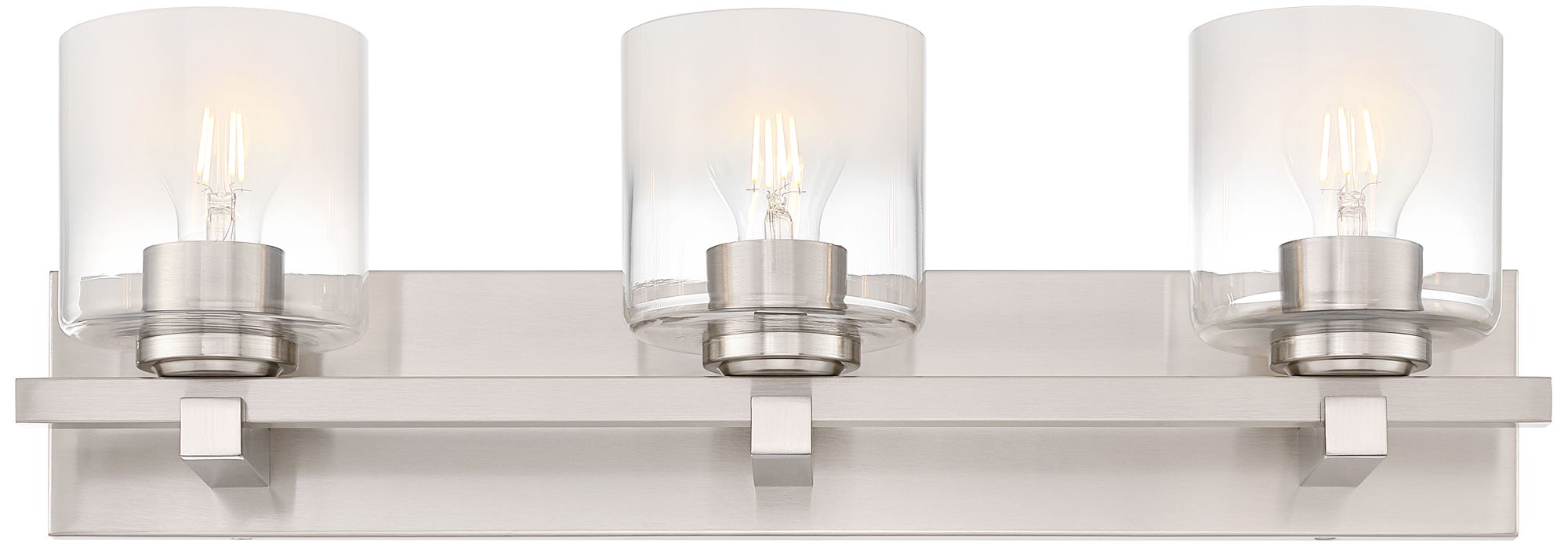 Image 2 Possini Euro Laura 24" Wide Brushed Nickel 3-Light Modern Bath Light