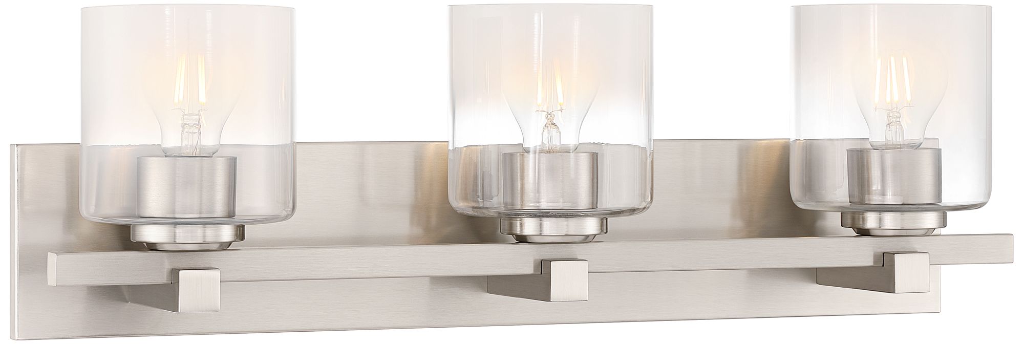 Image 4 Possini Euro Laura 24" Wide Brushed Nickel 3-Light Modern Bath Light more views