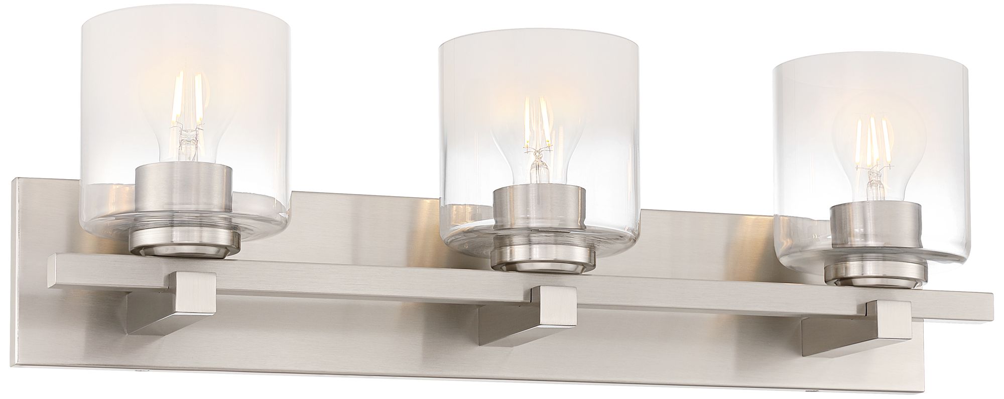 Image 5 Possini Euro Laura 24" Wide Brushed Nickel 3-Light Modern Bath Light more views
