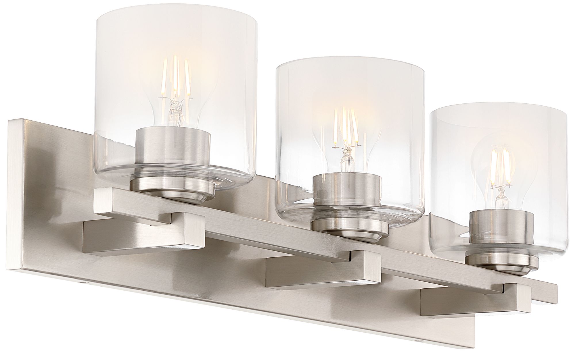 Image 6 Possini Euro Laura 24" Wide Brushed Nickel 3-Light Modern Bath Light more views