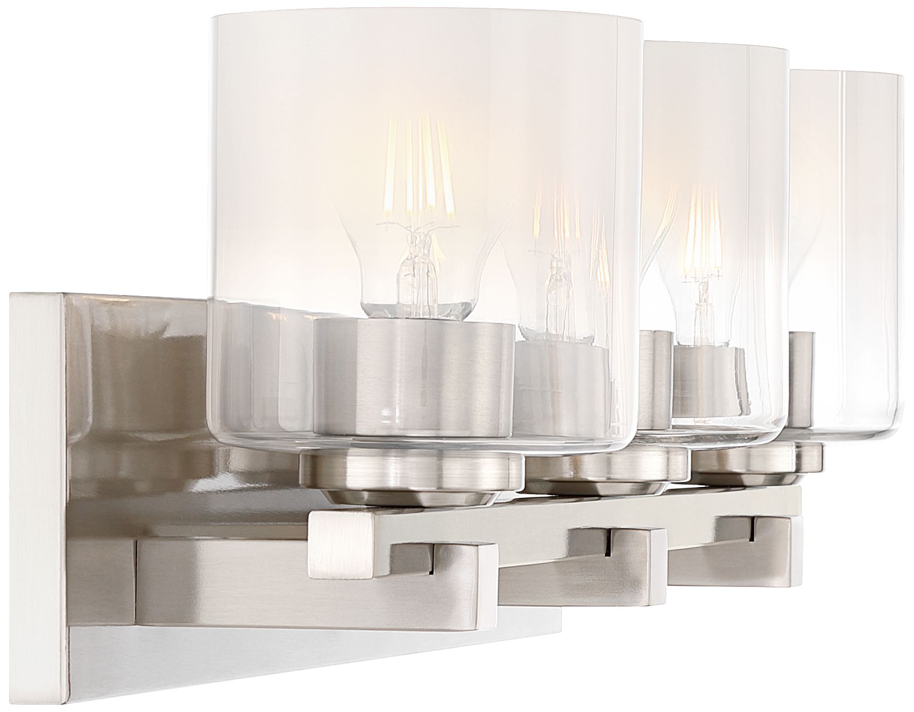 Image 7 Possini Euro Laura 24" Wide Brushed Nickel 3-Light Modern Bath Light more views