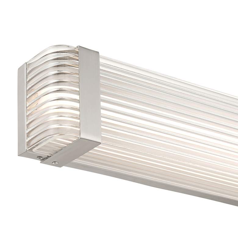 Image 3 Possini Euro Lauren 21 1/2" Wide Brushed Nickel LED Bath Bar more views