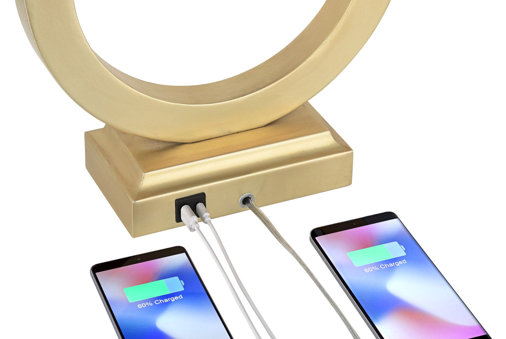 Image 6 Possini Euro Lauren 28 1/2" Gold Ring USB Table Lamps Set of 2 more views