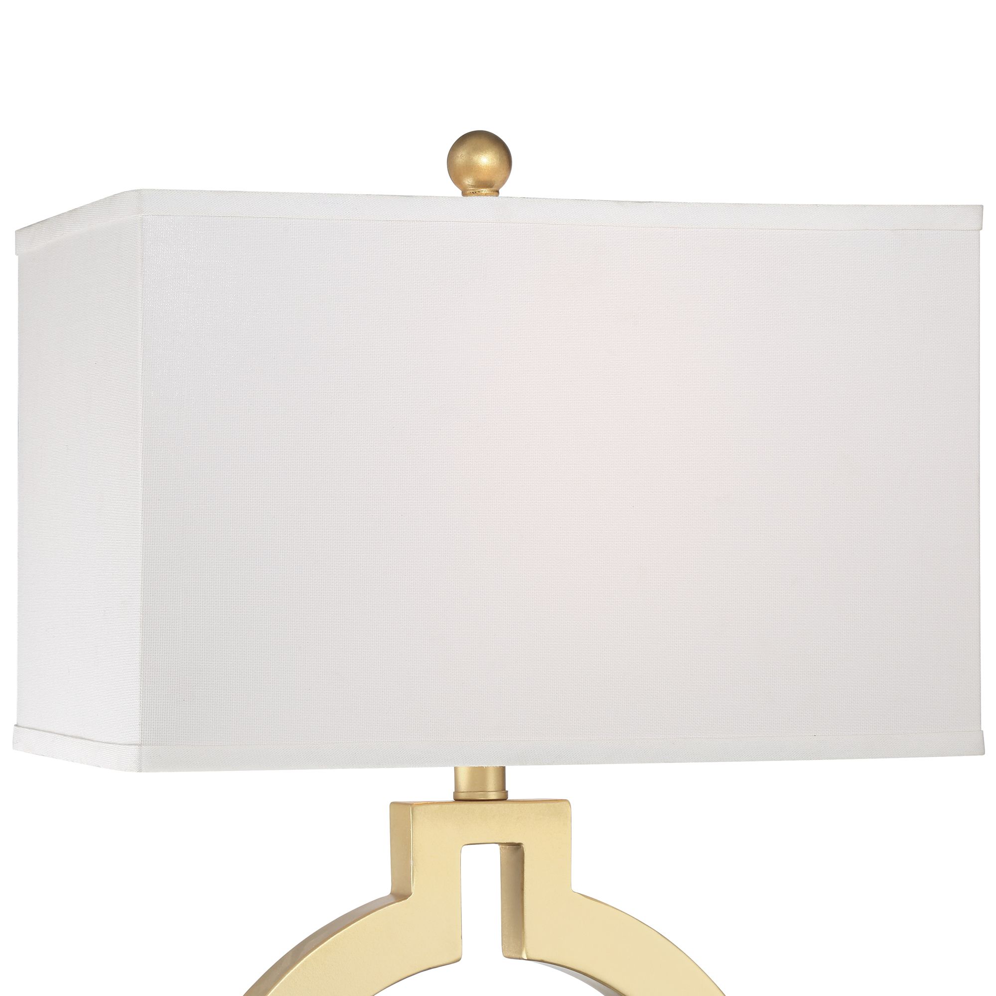 Image 2 Possini Euro Lauren Gold Ring USB Lamps with Black Marble Risers - Set of 2 more views