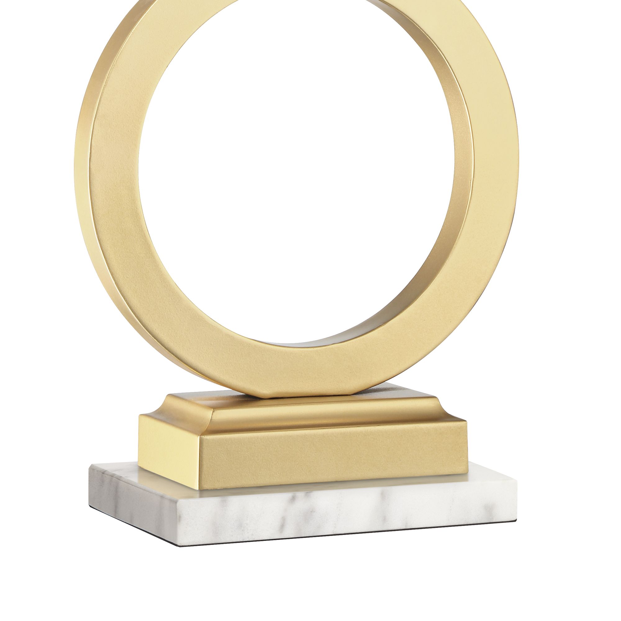 Image 4 Possini Euro Lauren Gold Ring USB Lamps with White Marble Risers - Set of 2 more views
