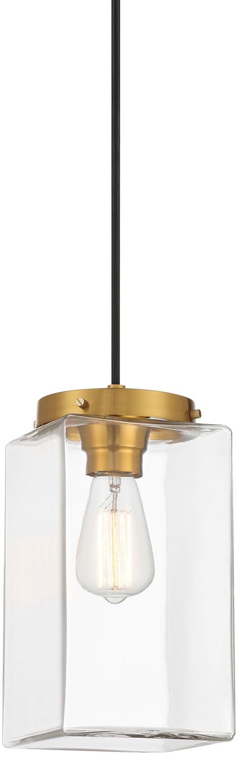 Image 3 Possini Euro Lausanne 6"W Burnished Brass Modern Mini Pendant Light