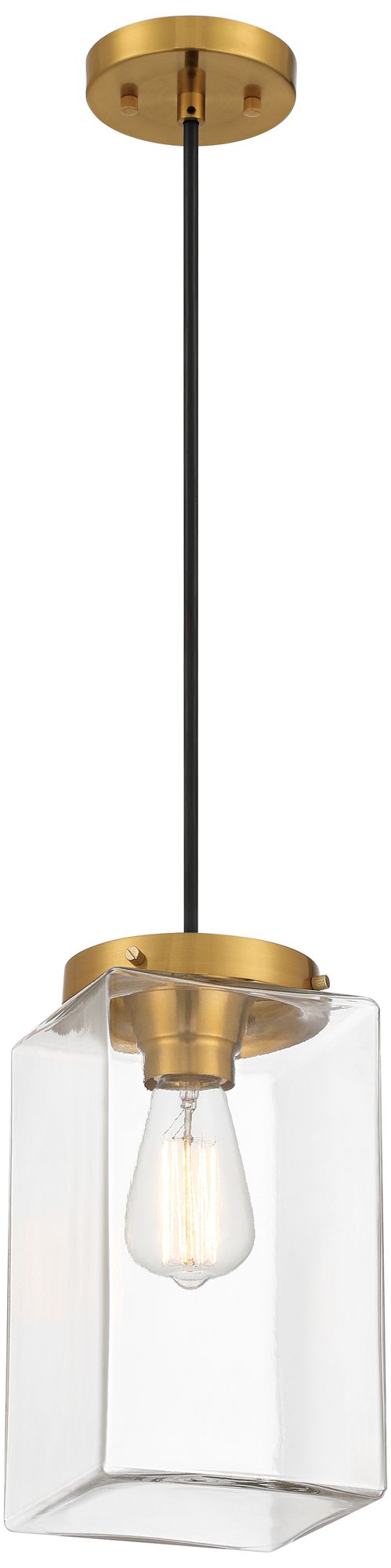Possini Euro Lausanne 6"W Burnished Brass Modern Mini Pendant Light in scene