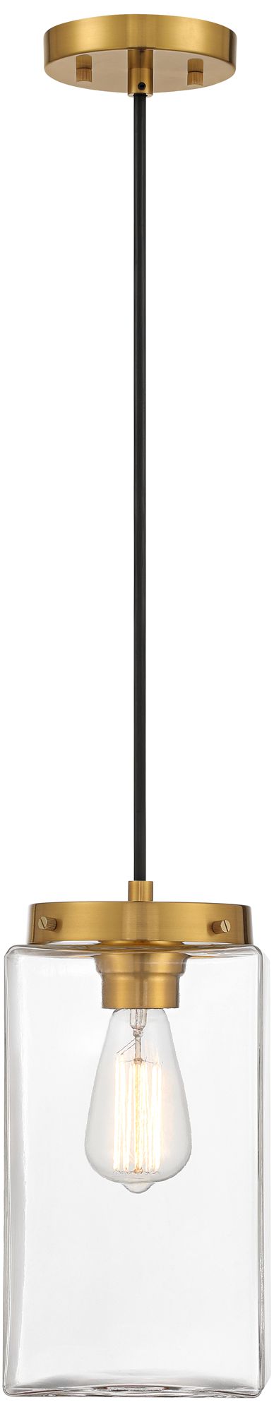 Possini Euro Lausanne 6"W Burnished Brass Modern Mini Pendant Light in scene