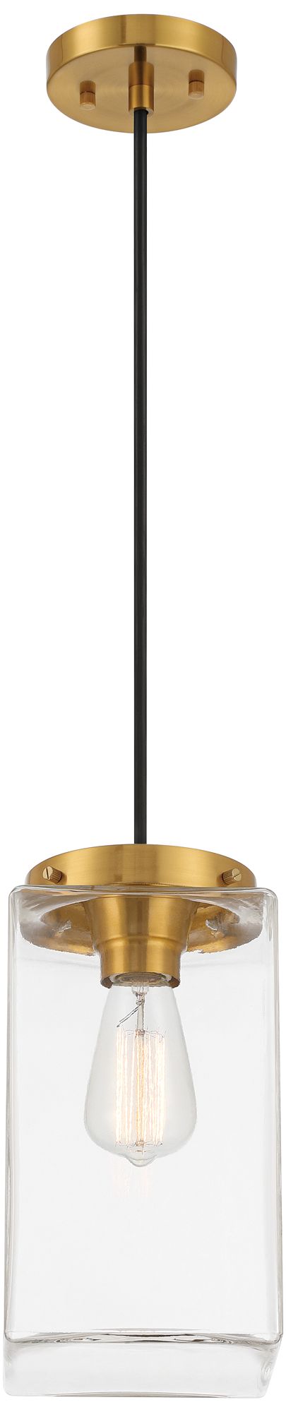 Possini Euro Lausanne 6"W Burnished Brass Modern Mini Pendant Light in scene