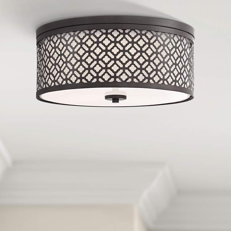Image 1 Possini Euro Lavina 14 3/4" Wide Bronze Ceiling Light