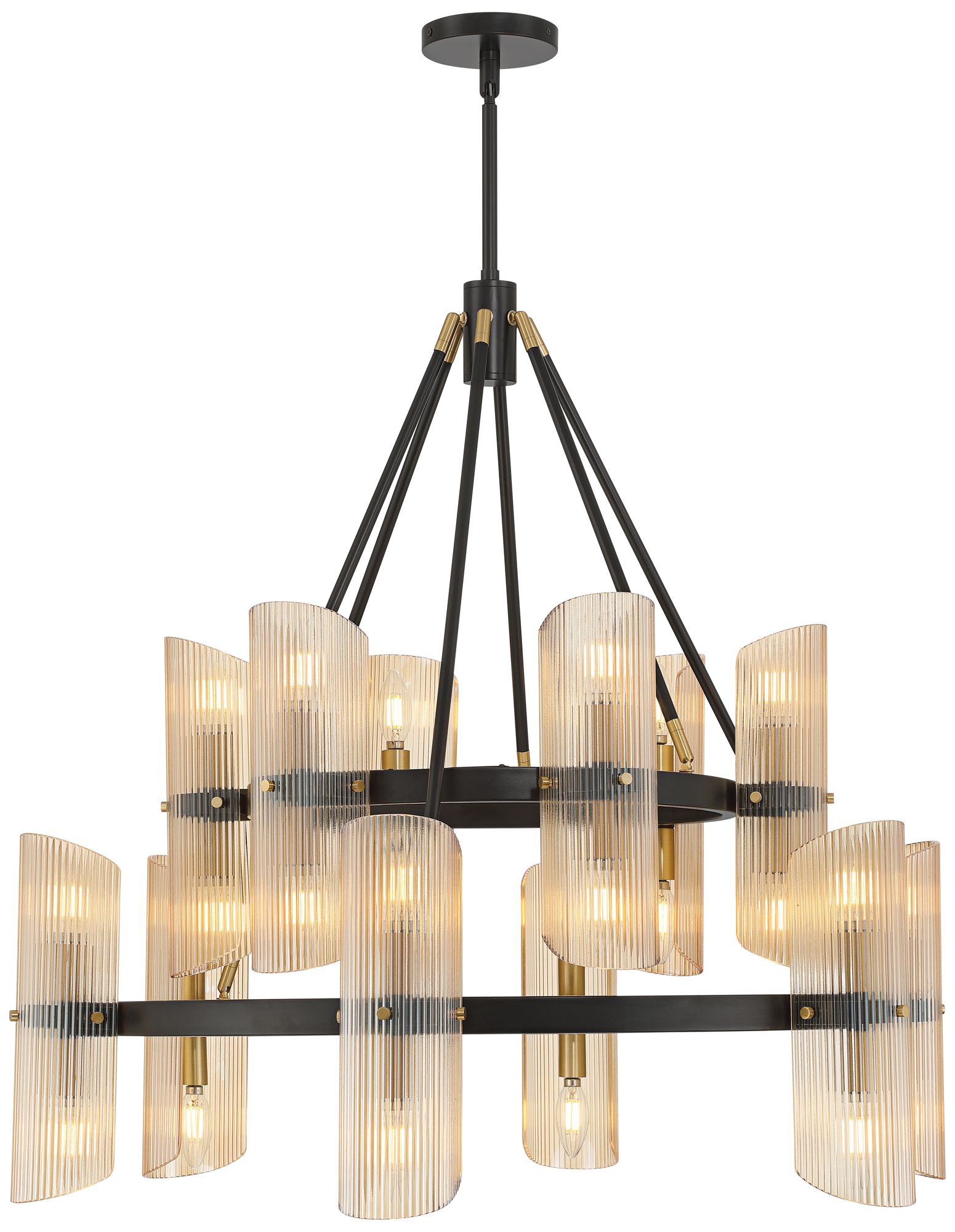 Image 6 Possini Euro Layla 35 1/4" Wide Black 24-Light 2-Tier Chandelier more views