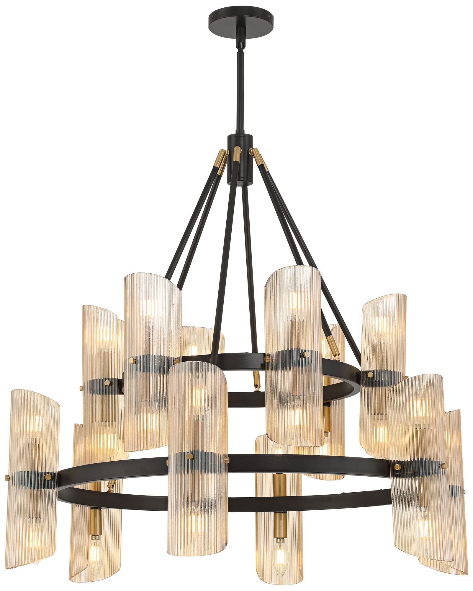 Image 7 Possini Euro Layla 35 1/4" Wide Black 24-Light 2-Tier Chandelier more views