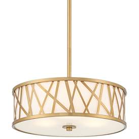 Image2 of Possini Euro Layna 16 1/4" Wide Gold Drum Pendant Light