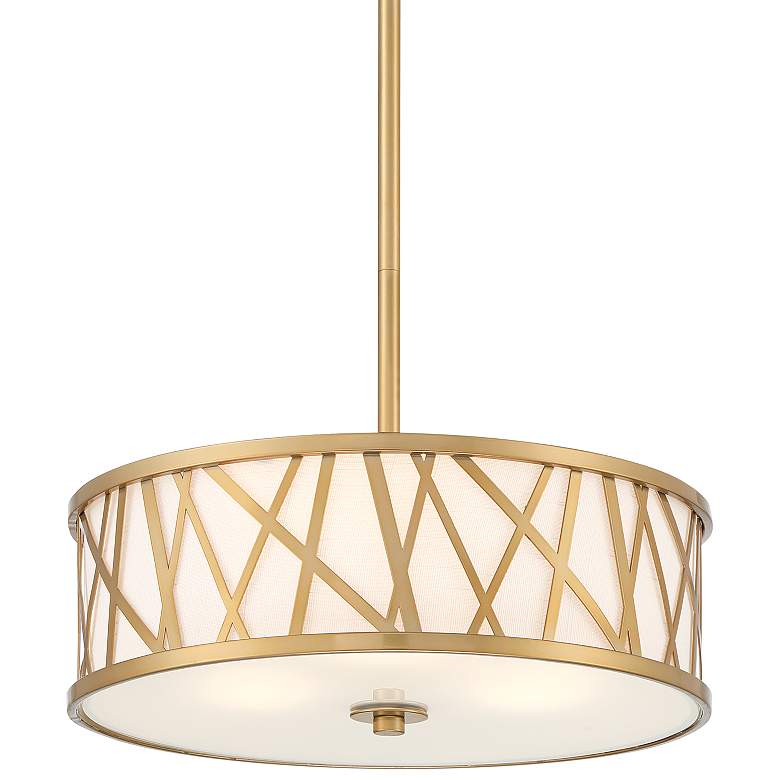 Image 2 Possini Euro Layna 16 1/4" Wide Gold Drum Pendant Light