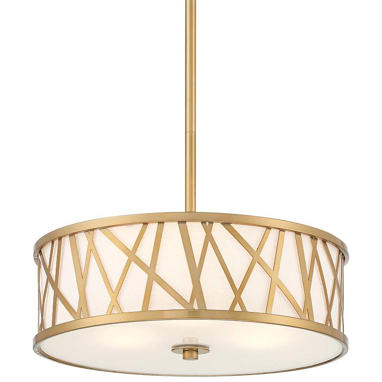 Image 2 Possini Euro Layna 16 1/4 inch Wide Gold Drum Pendant Light