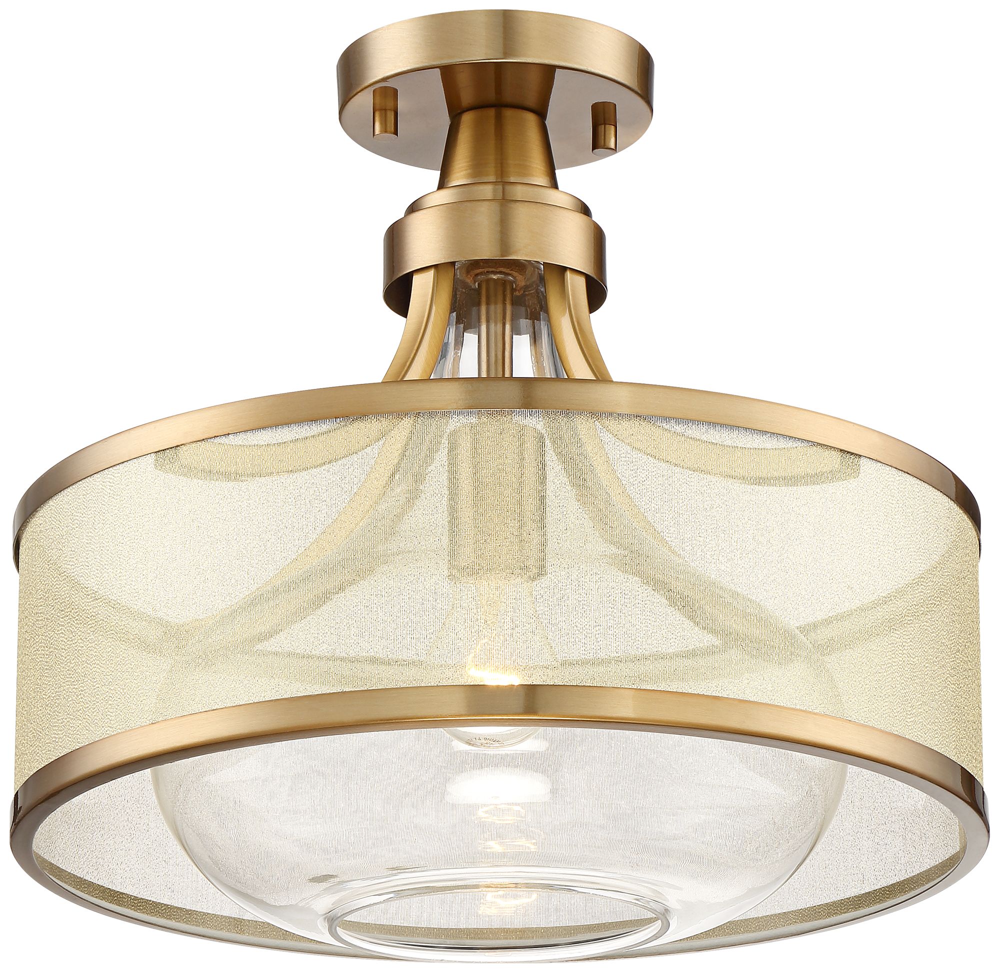 Possini Euro Layne 15" Wide Brass Ceiling Light
