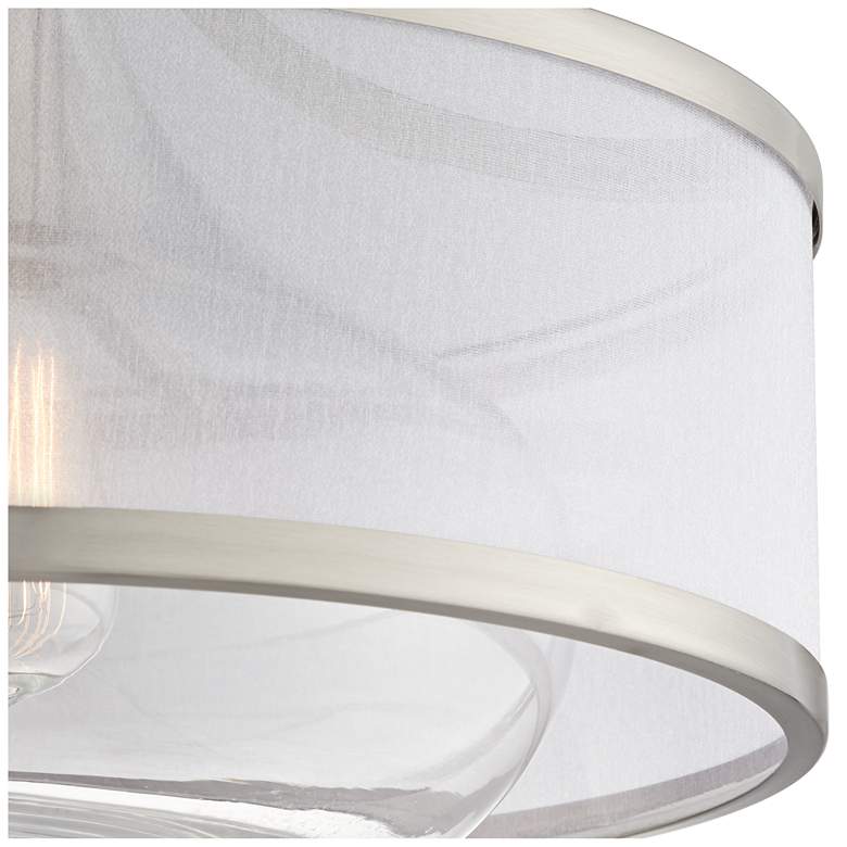 Image 3 Possini Euro Layne 15 inch Wide Brushed Nickel Ceiling Light more views