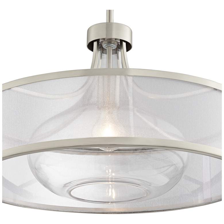 Image 3 Possini Euro Layne 19 1/4" Wide Brushed Nickel Drum Pendant Light more views