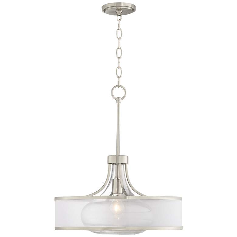 Image 7 Possini Euro Layne 19 1/4" Wide Brushed Nickel Drum Pendant Light more views