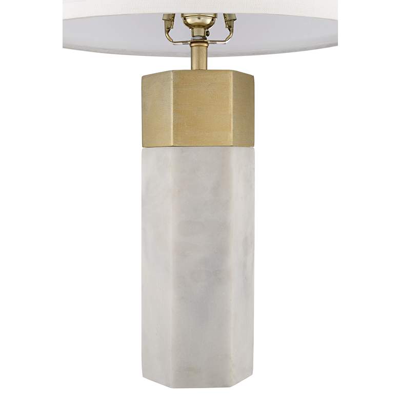 Image 4 Possini Euro Leala 21 inch High Modern Gold and Faux Marble Table Lamp more views