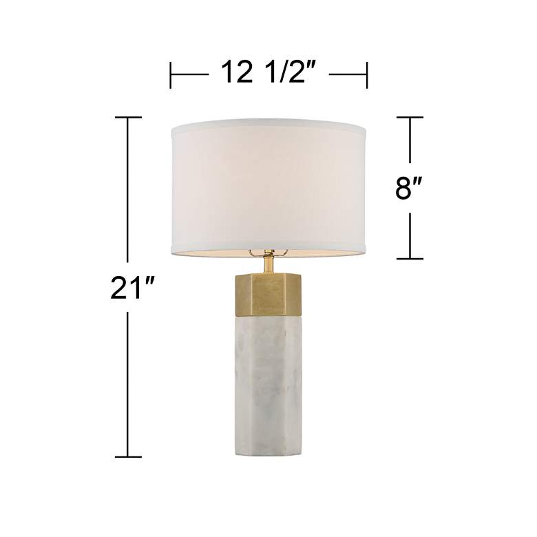 Image 5 Possini Euro Leala 21" High Modern Gold and Faux Marble Table Lamp more views