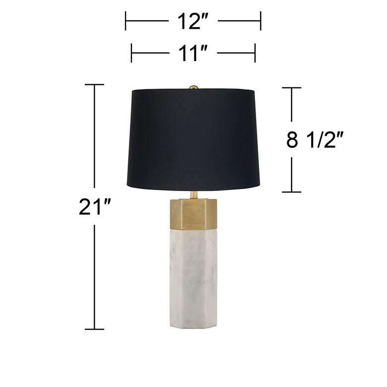 Image 4 Possini Euro Leala 21" Luxe Modern Table Lamp with Black Shade more views