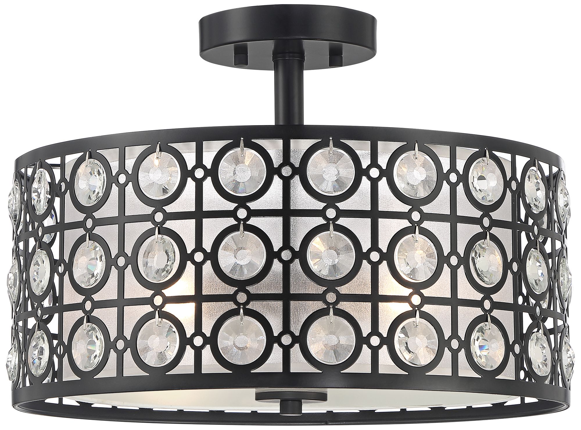 Possini Euro Lebec 15 1/2"W Semi Gloss Black Ceiling Light 883H1