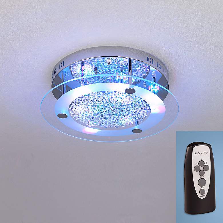Image 1 Possini Euro LED Light Show Floating Jewels Ceiling Fixture