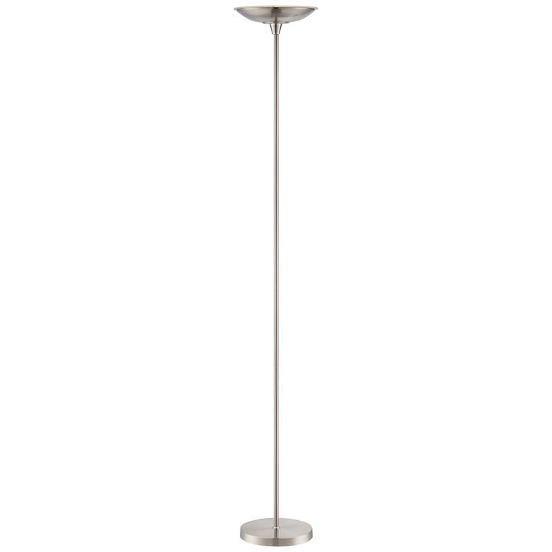 Image 1 Possini Euro LED Torchiere Floor Lamp with Glass Top