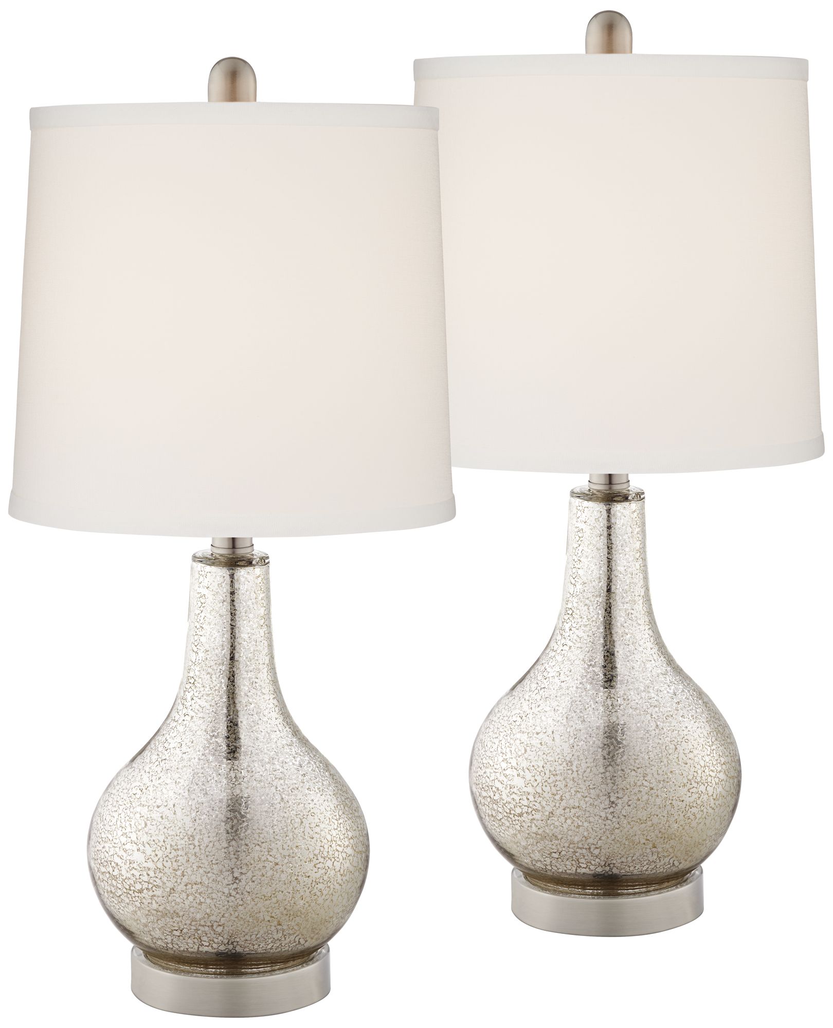 Image 2 Possini Euro Ledger 21 3/4" Mercury Glass Accent USB Lamps Set of 2