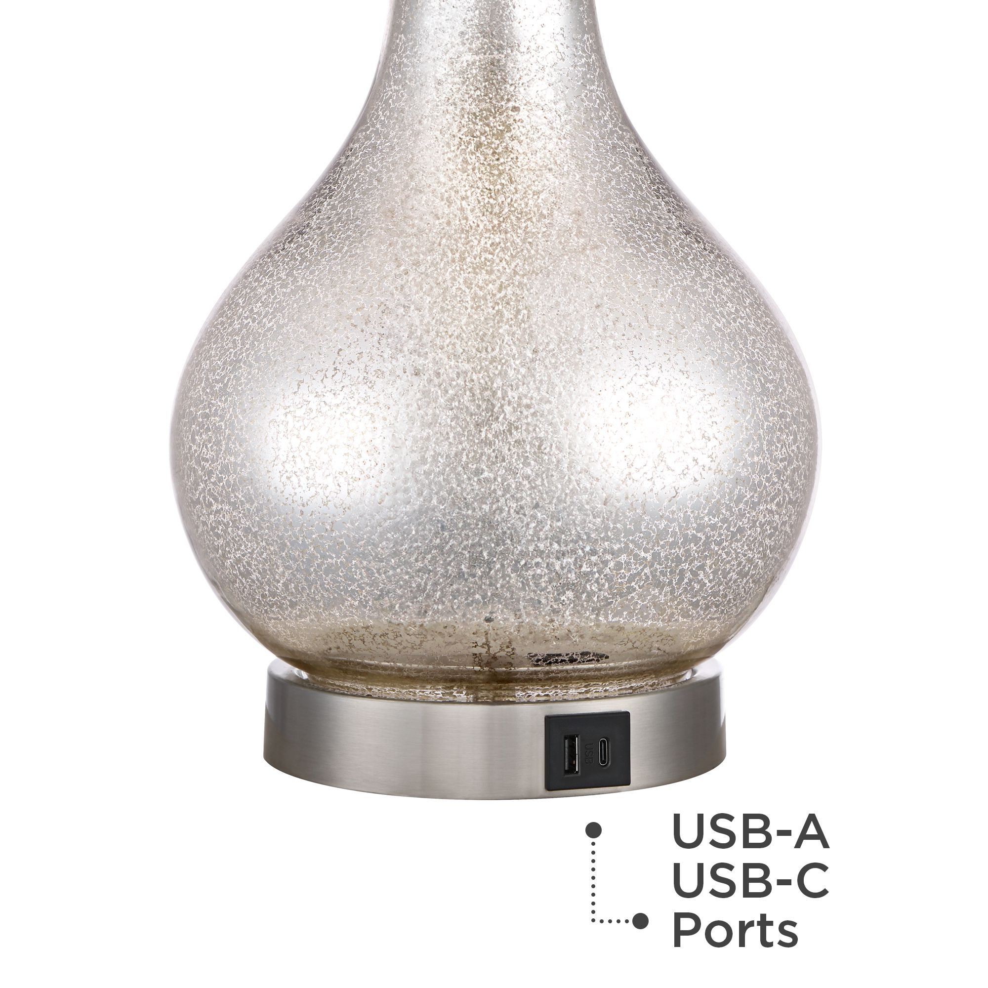 Image 5 Possini Euro Ledger Glass USB Table Lamp Set with Table Top Dimmers more views