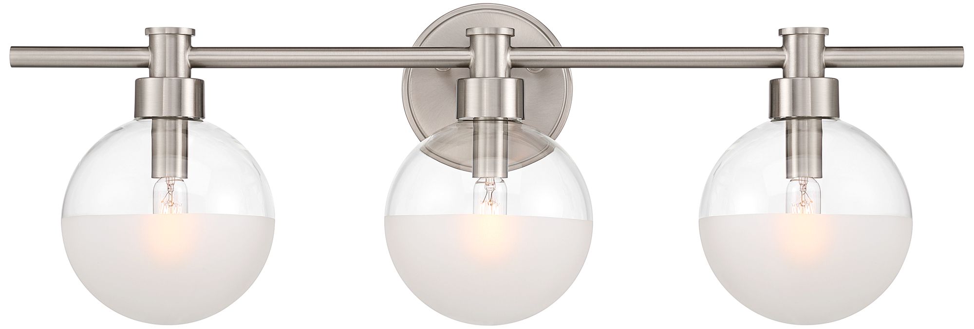 Image 2 Possini Euro Leggio 27" Wide Brushed Nickel 3-Light Bath Light