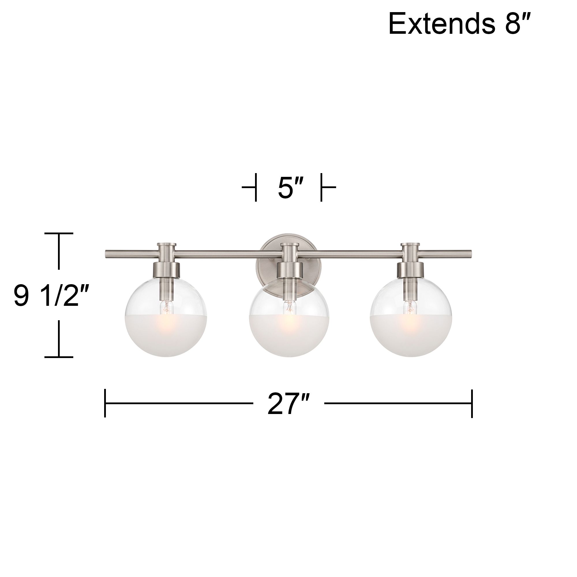 Possini Euro Leggio 27" Wide Brushed Nickel 3-Light Bath Light