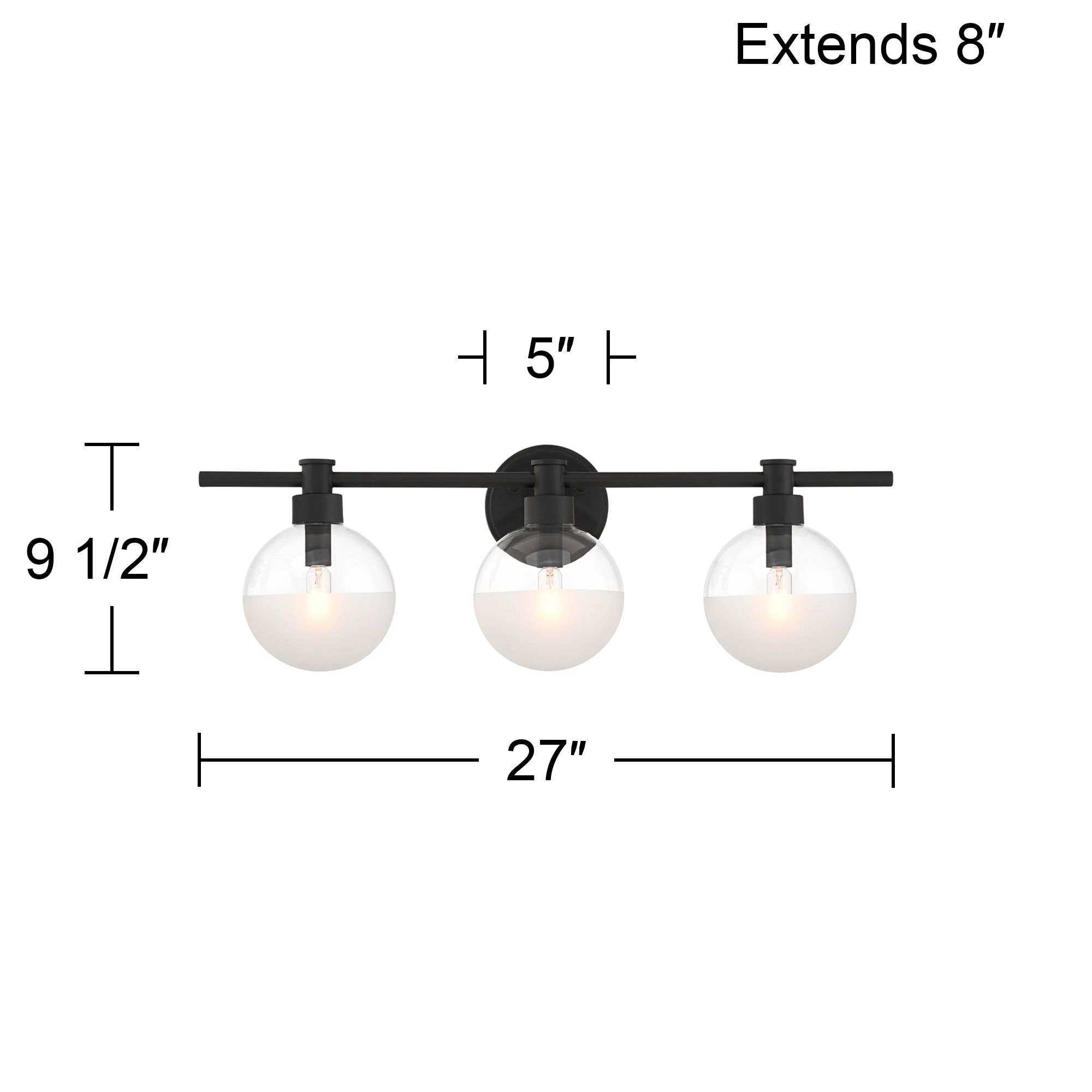 Possini Euro Leggio 27" Wide Matte Black 3-Light Bath Light
