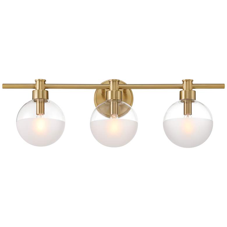 Image 1 Possini Euro Leggio 27" Wide Warm Brass 3-Light Bath Light
