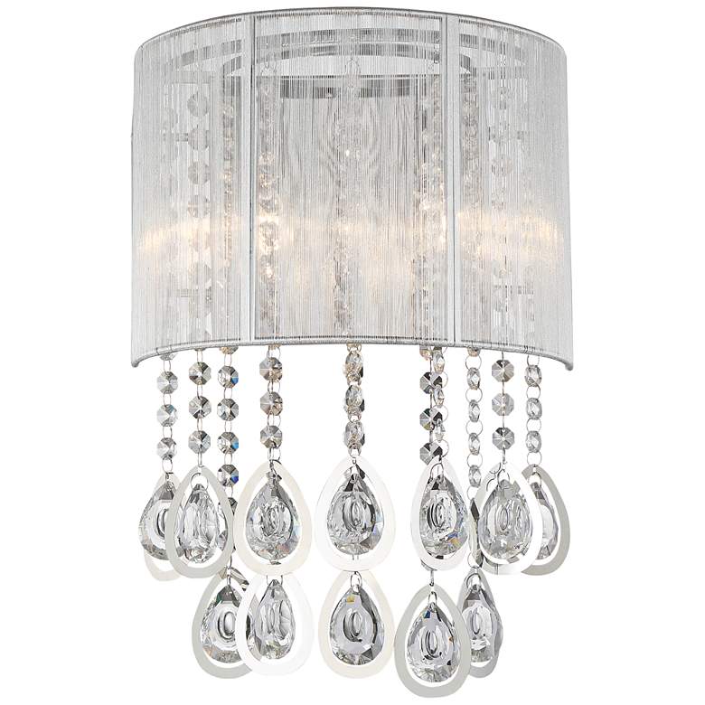 Image 1 Possini Euro Leja 15 3/4"H Crystal Drops Silver Wall Sconce