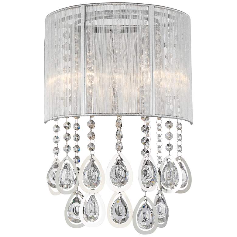 Image 1 Possini Euro Leja 15 3/4 inchH Crystal Drops Silver Wall Sconce