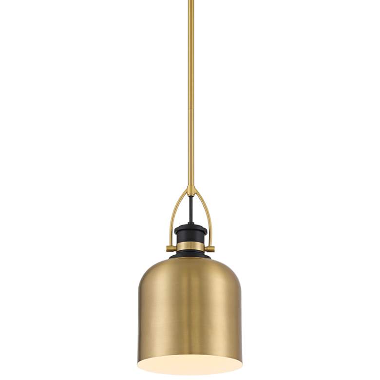Image 2 Possini Euro Lenoir 7 1/2" Modern Black and Brushed Gold Mini Pendant