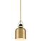 Possini Euro Lenoir 7 1/2" Modern Black and Brushed Gold Mini Pendant