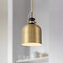 1_Possini Euro Lenoir 7 1/2" Modern Black and Brushed Gold Mini Pendant