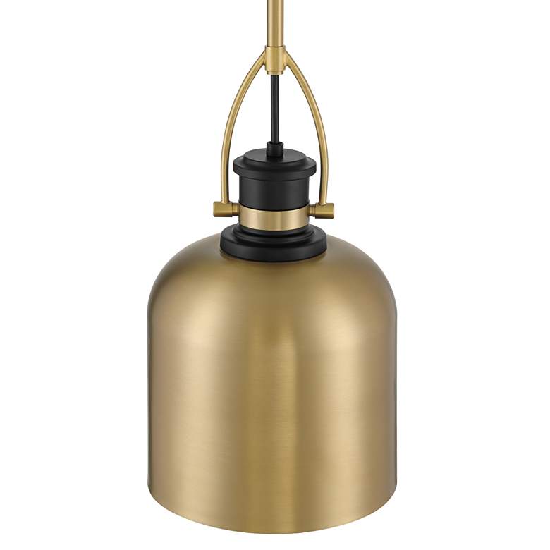 Image 3 Possini Euro Lenoir 7 1/2" Modern Black and Brushed Gold Mini Pendant more views