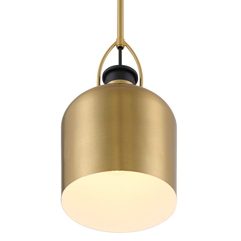 Image 4 Possini Euro Lenoir 7 1/2" Modern Black and Brushed Gold Mini Pendant more views
