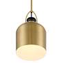 4_Possini Euro Lenoir 7 1/2" Modern Black and Brushed Gold Mini Pendant more views