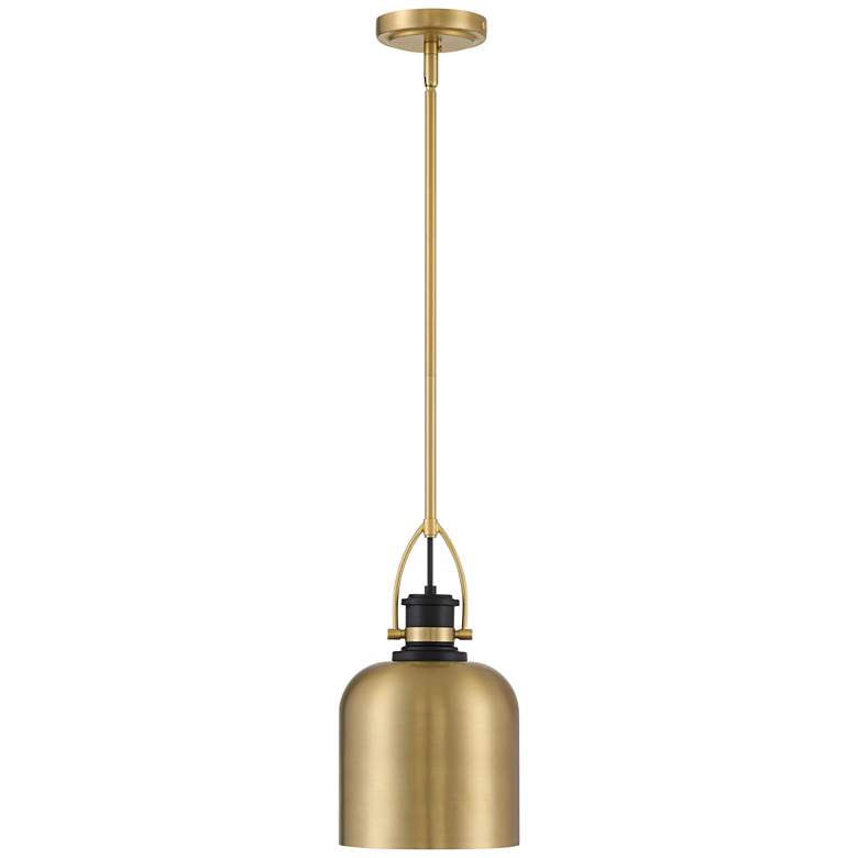 Image 6 Possini Euro Lenoir 7 1/2" Modern Black and Brushed Gold Mini Pendant more views