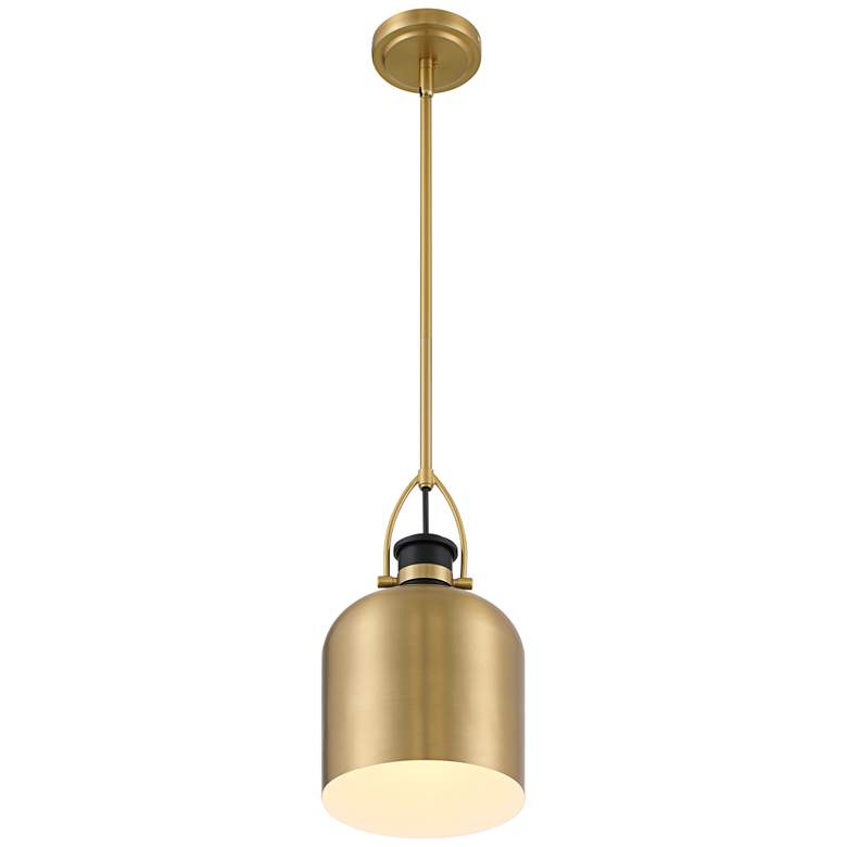 Image 7 Possini Euro Lenoir 7 1/2" Modern Black and Brushed Gold Mini Pendant more views